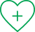Green line icon of a heart inside a square frame, representing health care and medical services.